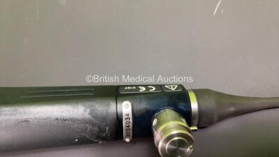 Olympus ENF-GP Laryngoscope in Case - Engineer's Report : Optical System - 1 Broken Fiber, Angulation - No Fault Found, Insertion Tube - Kink at Grip, Light Transmission - No Fault Found, Leak Check - No Fault Found *W204034* - 4