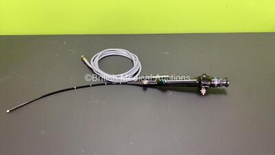 Olympus CYF-5 Cystoscope with Light Guide Cable in Case - Engineer's Report : Optical System - 3 Broken Fibers, Angulation - No Fault Found, Insertion Tube - No Fault Found, Light Transmission - No Fault Found, Channels - No Fault Found, Leak Check - No F - 2