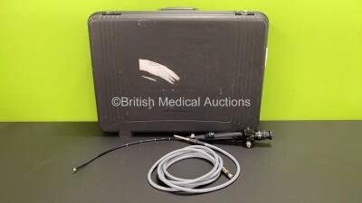 Olympus CYF-5 Cystoscope with Light Guide Cable in Case - Engineer's Report : Optical System - 3 Broken Fibers, Angulation - No Fault Found, Insertion Tube - No Fault Found, Light Transmission - No Fault Found, Channels - No Fault Found, Leak Check - No F