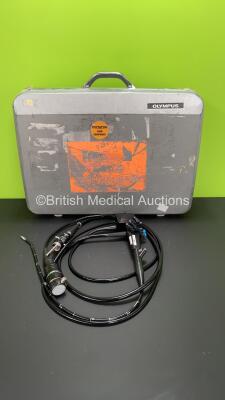 Olympus MH-908 Ultrasound Scope / Probe in Case - Engineer's Report : Optical System - Untested, Angulation - No Fault Found, Insertion Tube - No Fault Found, Light Transmission - Untested, Channels - Untested, Leak Check - No Fault Found *1610204*