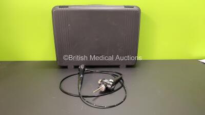 Olympus BF-260 Video Bronchoscope in Case - Engineer's Report : Optical System - No Fault Found, Angulation - No Fault Found, Insertion Tube - Badly Kinked / Crushed at Grip, Light Transmission - No Fault Found, Channels - No Fault Found, Leak Check - No