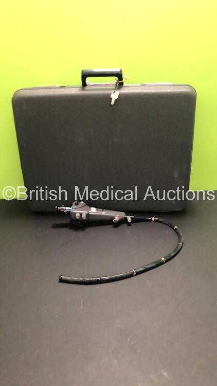 Olympus OSF-2 Sigmoidoscope in Case - Engineer's Report : Optical System - No Fault Found, Angulation - L/R Brake Slipping, Insertion Tube - Worn, Light Transmission - No Fault Found, Channels - No Fault Found, Leak Check - No Fault Found *2600499*