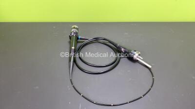 Olympus BF-XP40 Bronchoscope in Case - Engineer's Report : Optical System - 30+ Broken Fibers, Angulation - No Fault Found, Insertion Tube - Crush Marks and Strained, Light Transmission - No Fault Found, Channels - No Fault Found, Leak Check - Excessive L - 2