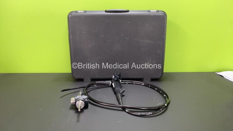 Olympus GIF-XQ240 Video Gastroscope in Case - Engineer's Report : Optical System - No Fault Found, Angulation - No Fault Found, Insertion Tube - Minor Scratching, Light Transmission - No Fault Found, Channels - No Fault Found, Leak Check - Minor Leak Pres