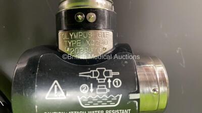 Olympus GIF-XQ240 Video Gastroscope in Case - Engineer's Report : Optical System - No Fault Found, Angulation - No Fault Found, Insertion Tube - Minor Scratching, Light Transmission - No Fault Found, Channels - No Fault Found, Leak Check - Minor Leak Pres - 4