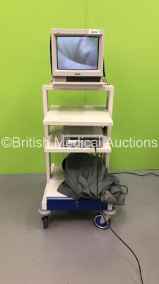 Stack Trolley with Sony Trinitron Monitor, Storz 222000 20 SCB Image 1 Camera Control Unit and Storz S3 Camera Head (Powers Up) *A/N 6349 / 9037*