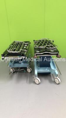 2 x Portsmouth Surgical Equipment QA2 Hydraulic Patient Trolleys (Hydraulics Tested Working)