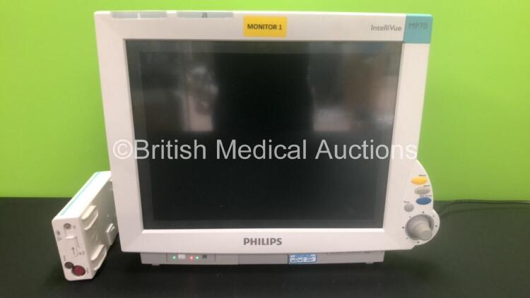 Philips IntelliVue MP70 Patient Monitor *Mfd 2012* (Powers Up with Blank Screen) with 1 x Philips M3005A CO2 Microstream Module *Mfd 2005*