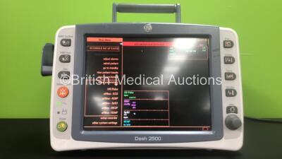 GE Dash 2500 Patient Monitor Including ECG, SpO2 and NIBP Options *Mfd 2009* (Powers Up) *SCG09027716WA* - 2