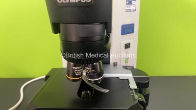 Olympus BX45TF Benchtop Microscope with 2 x Optics (1 x UPlanApo 100x/1.35 Oil Iris Infinity/0.17 and 1 x UPlanApo 10x/0.40 Infinity/0.17) and WH10X/22 Eyepieces (Powers Up) - 2