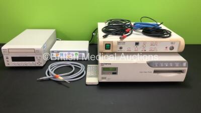 Job Lot Including 1 x Olympus OEP Color Video Printer with Remote Control, 1 x MediCapture MediCap USB100 (Both Power Up) 1 x Smith & Nephew 46OP 3-CCD Digital Camera (No Power) 1 x Light Source Cable, 1 x Sony DVO-1000MD Dvd Recorder and Various Connecti