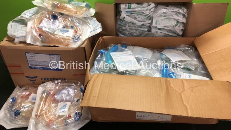 Job Lot Including a Large Quantity of Fresenius Medical Care Original Bloodline Ref.F00000257, Blease Oxymask Ref.92.1006 and BD Alaris CC Syringe Pump Extension Sets Ref.G30302M