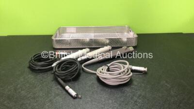 Job Lot of Arthroscopy Handpieces Including 1 x Arthrex AR-8220 Handpiece, 1 x Arthrex AR-822OG Hand Piece and 1 x Linvatec Apex C9820 Handpiece in Metal Tray