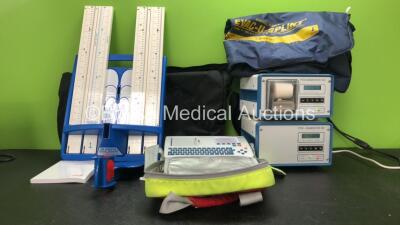 Mixed Lot Including 1 x Leicester Child Height Measurement Unit, 1 x Schiller Cardiovit AT-101 ECG System in Carry Bag (Powers Up) 1 x Hartwell Medical Evac U Splint Mattress, 2 x PTW Diamentor Units (Both Power Up)