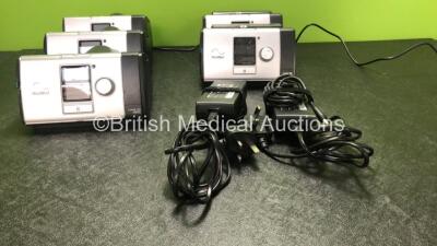 Job Lot of CPAP Units Including 3 x ResMed Lumis 100 VPAP ST Units (All Power Up) 2 x ResMed Lumis 150 VPAP ST-A Units (Both No Power) 2 x AC Power Supplies