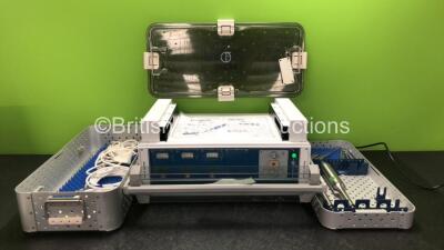 Orthosonics Ltd Oscar OE3000 Arthroplasty Ultrasonic System with 1 x Key, 4 x Connection Leads, 1 x 3080 Handpiece and 1 x 3081 Handpiece in Transport Case (Powers Up with Missing Monitor) *SN 285, 205185*