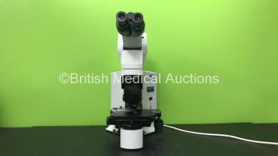 Olympus Model BX45TF Benchtop Microscope with 2 x Optics *1 x Olympus UPlanFI 100x/1.30 0.17 Optic and 1 x Olympus UPlanApo 10x/0,40 0,17 Optic* (Powers Up)