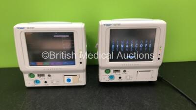 2 x Fukuda Denshi DS-7100 Patient Monitors Including CO2, ECG, SpO2, BP, TEMP, NIBP and Printer Options (Both Power Up)