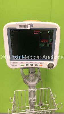 GE Dash 4000 Patient Monitor on Stand with SpO2,Temp/CO,NBP and ECG Options (Powers Up) * Mfd 2011 * - 2