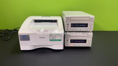 Job Lot Including 1 x Sony UP-DR80MD Digital Color Printer and 2 x Sony DVO-1000MD DVD Recorders (All Power Up)