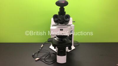 Olympus BX61TRF Benchtop Microscope with 4 x Optics (1 x UPlanSApo 100x/1.40 Oil Iris, 1 x UPlanFLN 10x/0.30, 1 x UPlanFL N 20x/0.50, and 1 x PlanApo N 60x/1.42 Oil) F-View Soft Imaging System and WH10X/22 Eyepieces (Untested Due to No Power Supply)