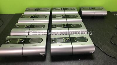 9 x ResMed S9 AutoSet EPR CPAP Units with 9 x ResMed H5i Humidifier Units (All Power Up when Tested with Stock Power Supply-Power Supplies Not Included)