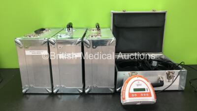 4 x Smith & Nephew Renasys GO Negative Pressure Wound Therapy Units with 4 x AC Power Supplies in Carry Cases (All Power Up) *Stock Photo*