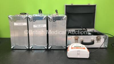 4 x Smith & Nephew Renasys GO Negative Pressure Wound Therapy Units with 4 x AC Power Supplies in Carry Cases (All Power Up) *Stock Photo*