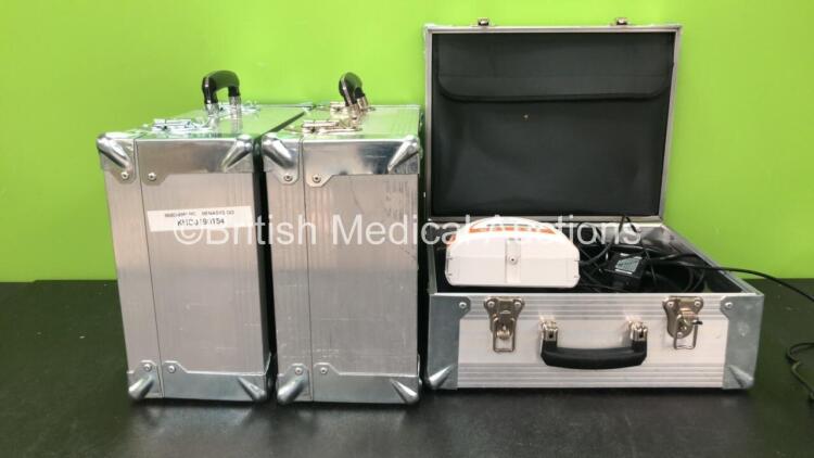 3 x Smith & Nephew Renasys GO Negative Pressure Wound Therapy Units with 4 x AC Power Supplies in Carry Cases (All Power Up) *Stock Photo*