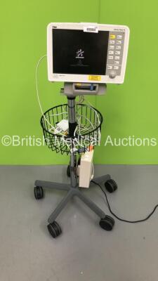Drager Infinity Delta XL Patient Monitor on Stand with MemoMed 1, Aux/Hemo2, Aux/Hemo3, MultiMed and BP Options and Selection of Cables (Powers Up) *S/N 5399407951*