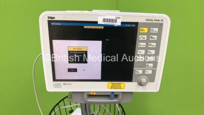 Drager Infinity Delta XL Patient Monitor on Stand with MemoMed 1, Aux/Hemo2, Aux/Hemo3, MultiMed and BP Options and Selection of Cables (Powers Up) *S/N 5399407951* - 6