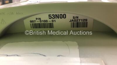 2 x Welch Allyn 53N00 VItal Signs Monitor in Stand with Cables (Both Power Up) *S/N JA027129* - 4