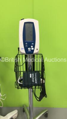 2 x CSI Criticare 506DXN Vital Signs Monitors on Stands, 1 x CSI Criticare 506NT3 Series Vital Signs Monitor on Stand and 1 x Welch Allyn SPOT Vital Signs Monitor on Stand (All Power Up) *S/N 10623738* - 2