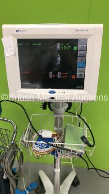 1 x GE Dinamap Pro 300 Vital Signs Monitor on Stand with Cables and 1 x Spacelabs Ultraview SL Patient Monitor on Stand with 2 x Modules and Cables (Both Power Up) *S/N 1370-200722* - 3