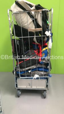 Mixed Cage Including Slide Mats, Wheelchairs and Hartwell Evac-Splint Mattresses (Cage Not Included)