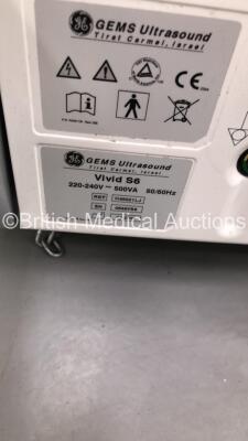 GE Vivid S6 Flat Screen Ultrasound Scanner Ref H45021LJ *S/N0648VS6* **Mfd 02/2009** Application Software Version Build 48 System Software Version 6.0.9 with 3 x Transducers / Probes (M4S-RS Ref 5308251 *Mfd 11/2010* / 3S-RS Ref 2355686 *Mfd 01/2009** and - 20