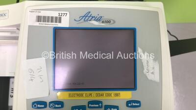 Burdick Atria 6100 ECG Machine on Stand with 10 Lead ECG Leads (Powers Up - Missing Printer Cover) *S/N A6100-004809* **Mfd 2009** - 3