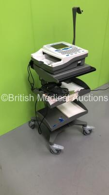 Burdick Atria 6100 ECG Machine on Stand with 10 Lead ECG Leads (Powers Up - Missing Printer Cover) *S/N A6100-004809* **Mfd 2009** - 4