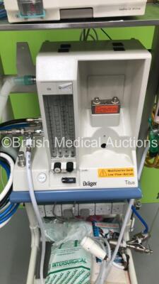 Drager Titus Anaesthesia Machine with Smiths Medical ventiPac Ventilator, Philips IntelliVue MP50 Anaesthesia Monitor, Philips IntelliVue X2 Monitor with Press, Temp, NBP, SPO2 and ECG/ Resp Options and Philips IntelliVue G5-M1019A Gas Module with Water T - 6