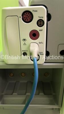 Drager Titus Anaesthesia Machine with Smiths Medical ventiPac Ventilator, Philips IntelliVue MP50 Anaesthesia Monitor, Philips IntelliVue X2 Monitor with Press, Temp, NBP, SPO2 and ECG/ Resp Options and Philips IntelliVue G5-M1019A Gas Module with Water T - 9