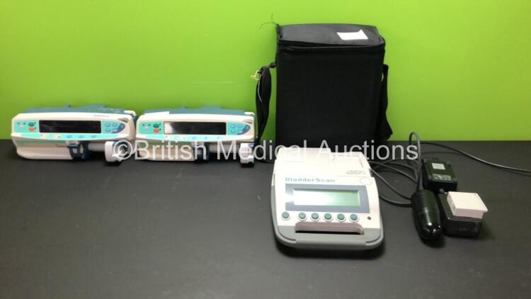 Mixed Lot Including 2 x Cardinal Health Alaris PK Syringe Pumps (Both Draw Power) and 1 x BladderScan BVI 3000 with Probe, 2 x Batteries and Charger (Powers Up) *02021499 - 800511889 - 800505215