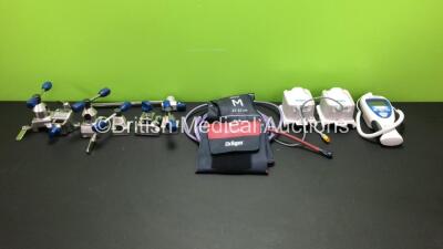 Mixed Lot Including 2 x Drager Microstream C02 Infinity MCables, 2 x Drager BP Cuffs, 6 x Maquet Operating Table Attachments and 1 x Welch Allyn SureTemp Plus Thermometer