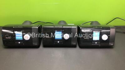 3 x ResMed Airsense 10 Autoset CPAP Units with 3 x AC Power Supplies (All Power Up in Good Condition) *231710138654 - 23162355326 - 23193168881*