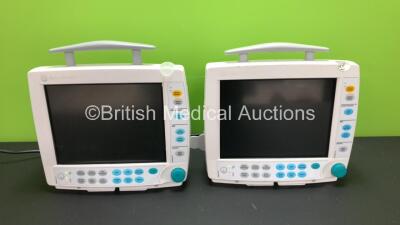 2 x GE Datex-Ohmeda S/5 Type F-FM-00 Patient Monitors *Mfd 2010 - 2006* (Both Draw Power with Blank Screens) with 1 x E-PSM-00 Module with NIBP, T1 T2, SpO2 and ECG Options *Mfd 2008* **6463993 - 6229027 - 6597615