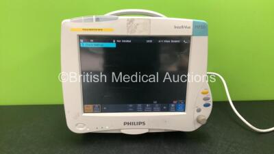 Philips IntelliVue MP50 M8004A Patient Monitor Revision J.10.52 with 1 x Philips M3012A Module Including Temp and Press Options (Powers Up with Scratched Screen-See Photo) *Mfd 02/2011, 05/2009*