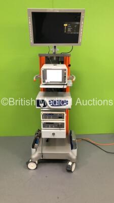 Smith and Nephew Stack Trolley with Sony Monitor, Smith and Nephew 660HD Information Management System, Welch Allyn ProXenon 350 Light Source, Smith and Nephew 560P High Definition Camera System (All Power Up) and Smith and Nephew 500XL Xenon Light Source