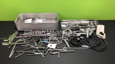 Job Lot of Surgical Instruments Including 3 x Aesculap Drive Cables in 2 x Trays