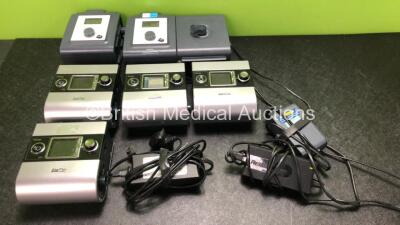 Job Lot Including 4 x ResMed S9 Escape EPR CPAP Units with 2 x AC Power Supplies (Both Power Up) 1 x Philips REMstar Pro C-Flex + CPAP Unit with 1 x REMstar Heated Humidifier Unit and 1 x AC Power Supply (Powers Up) 1 x Philips REMstar Auto A-Flex CPAP Un
