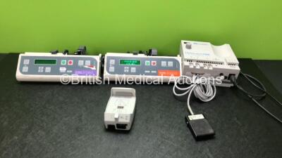 Mixed Lot Including 1 x Graseby 3200 Syringe Pump (Powers Up) 1 x Graseby 3150 Syringe Pump (No Power) 1 x Hyfrecator 2000 Electrosurgical Unit with 1 x Footswitch (Powers Up) 1 x Caesarea Pump Charger (Powers Up) *SN 486581998, 655060201, 03JGJ308, 12445