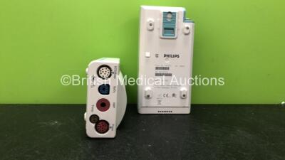 2 x Philips M3001A Modules Including ECG, SpO2, NBP, Temp and Press Options Opt A01C06